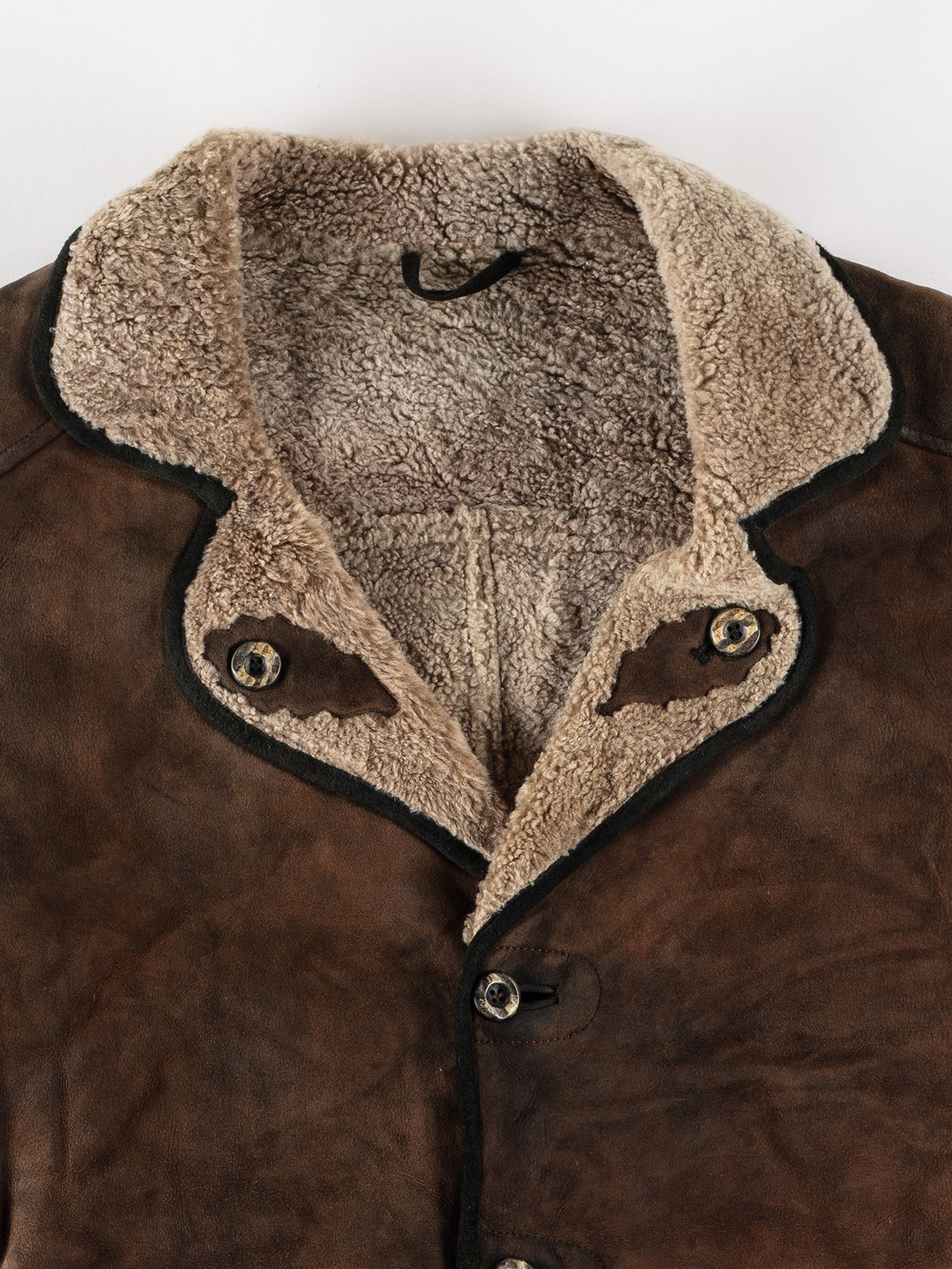 Vintage 80's Men Sheepskin Coat in BrownVN605
