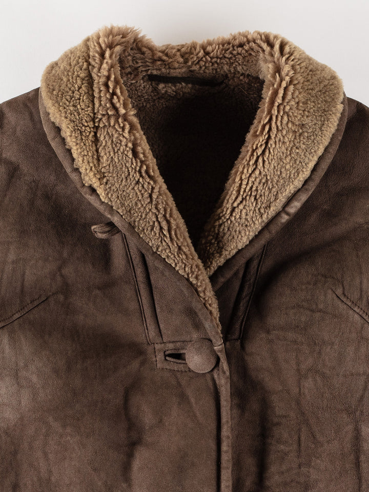 Vintage 70's Women Sheepskin Coat in BrownMN594