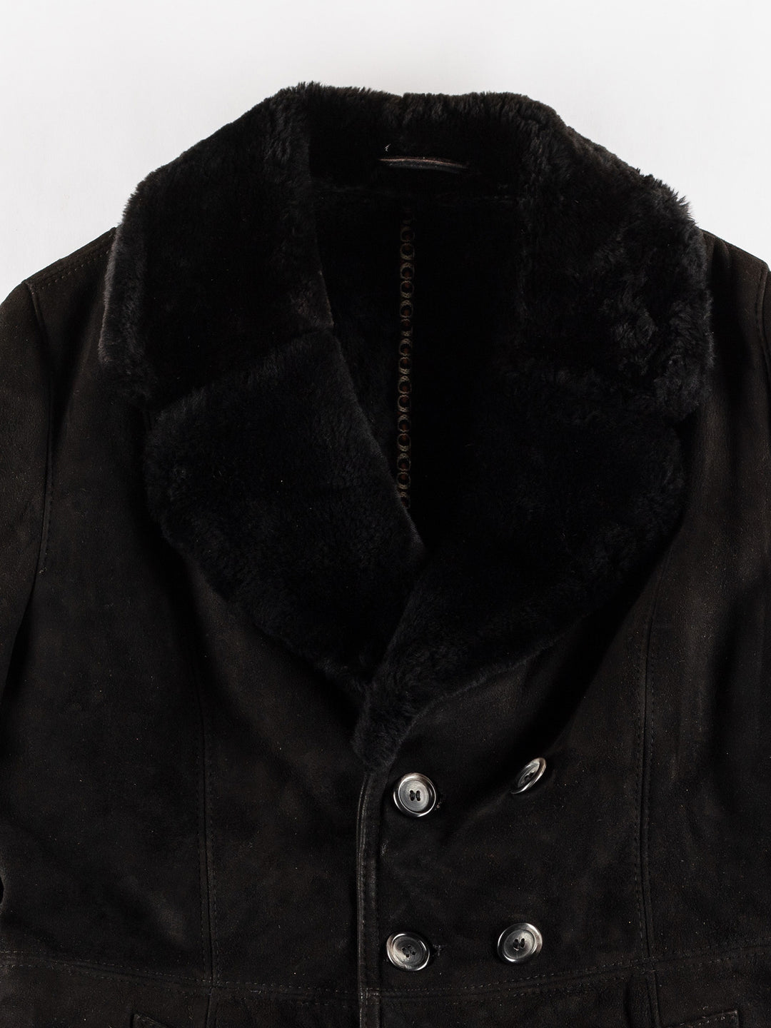 Vintage 70's Men Sheepskin Coat in BlackVN453