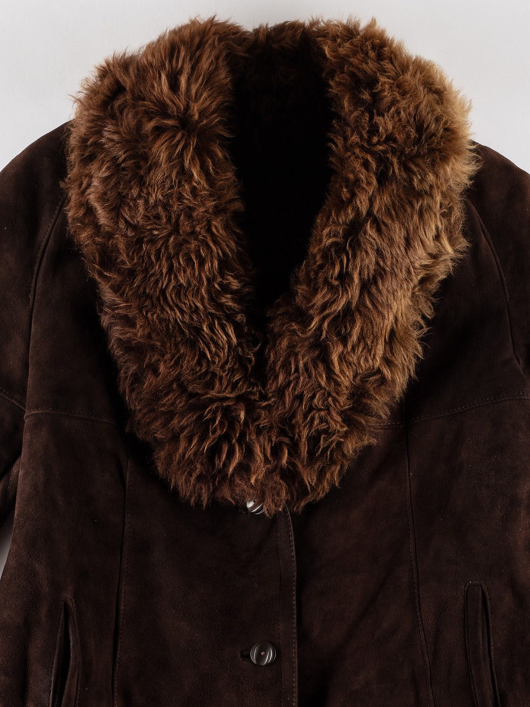 Vintage 80's Women Sheepskin Coat in BrownMN683