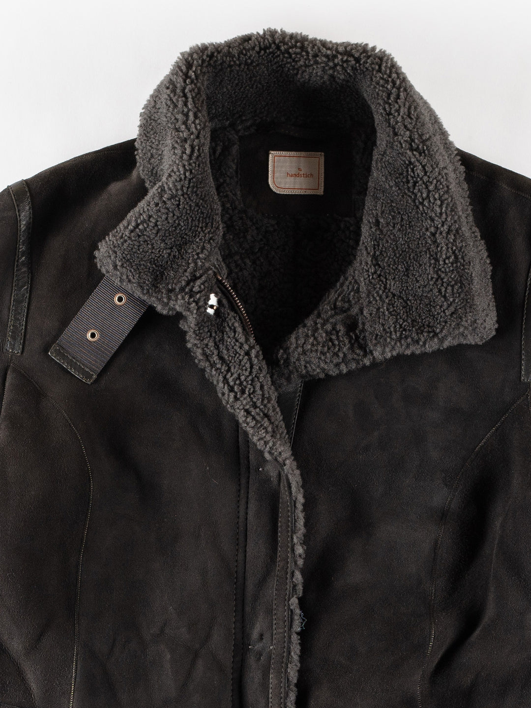 Vintage 80's Women Sheepskin Coat in GrayMN473