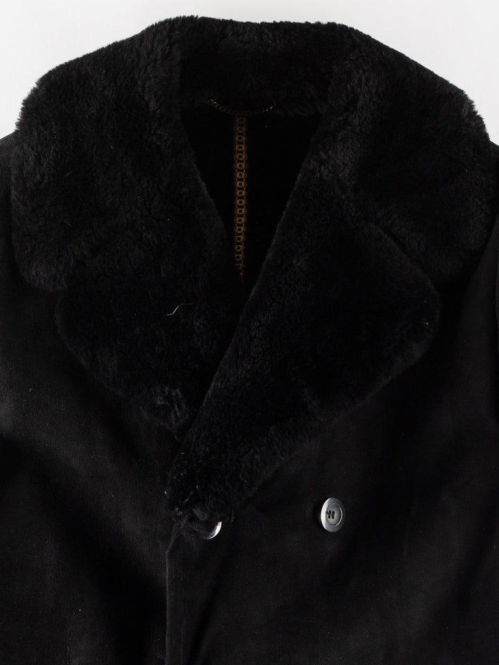 Vintage 70's Men Sheepskin Coat in BlackVN790