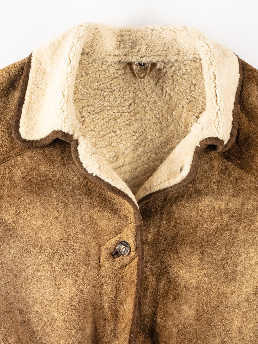 Vintage 80's Women Sheepskin Coat in BrownMN322