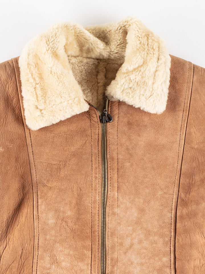 Vintage 70's Women Sheepskin Vest in BrownMN406