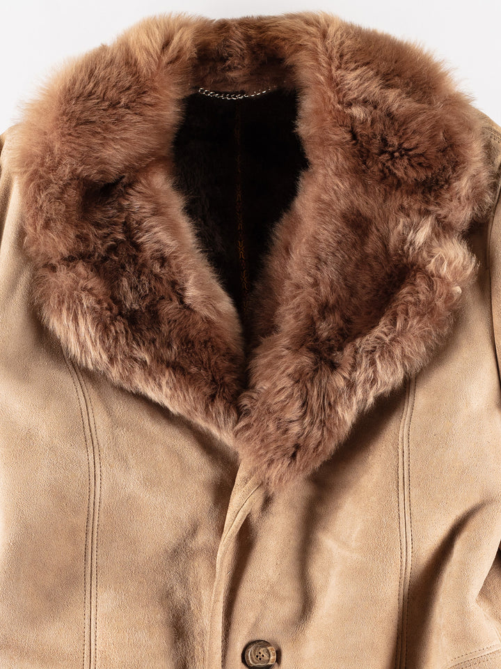 Vintage 70's Men Sheepskin Coat in BeigeVN791