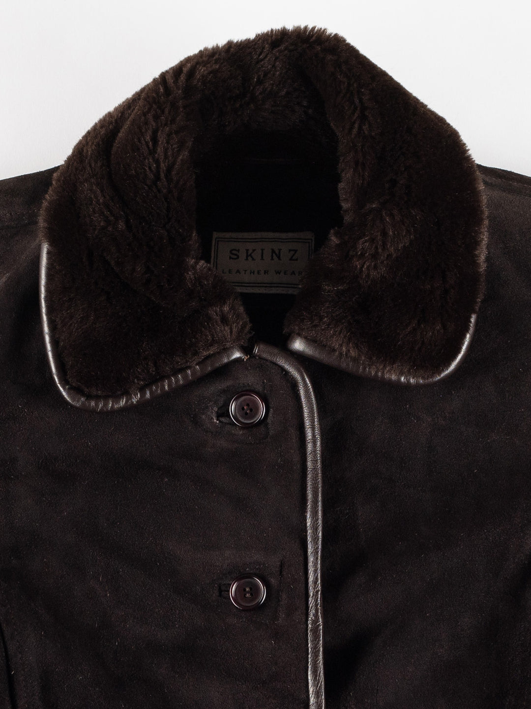 Vintage 70's Women Faux Sheepskin Jacket in BrownMN392