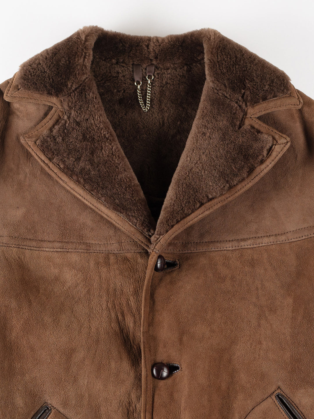 Vintage 80's Men Sheepskin Coat in BrownVN280