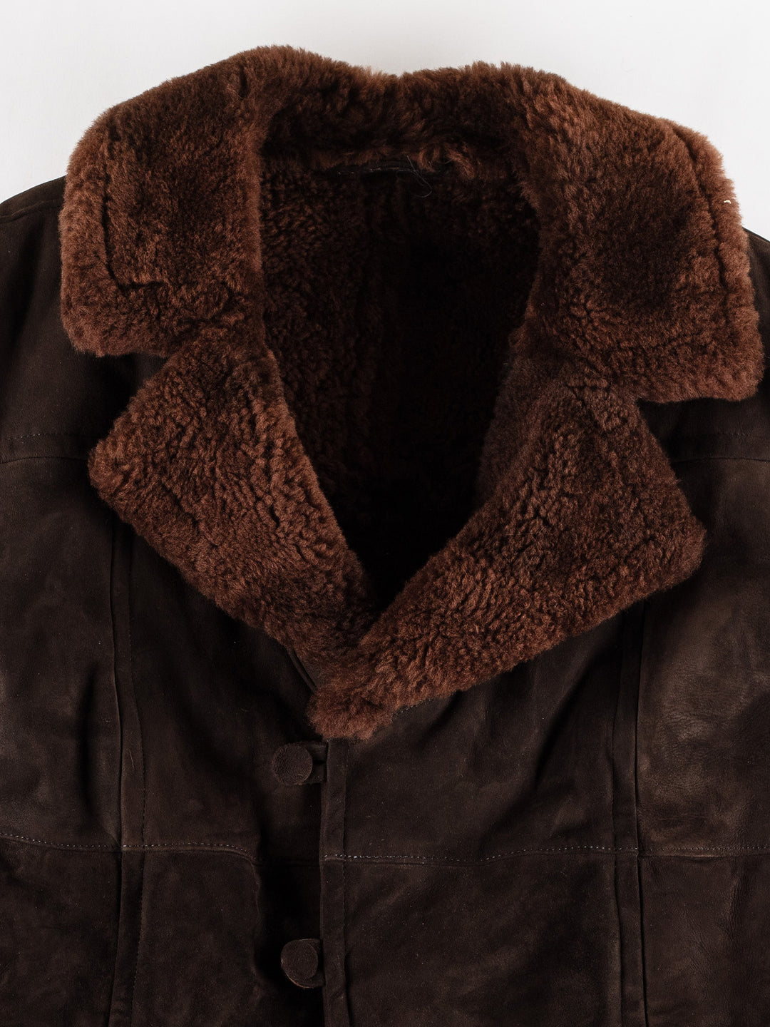Vintage 80's Men Sheepskin Coat in BrownVN452
