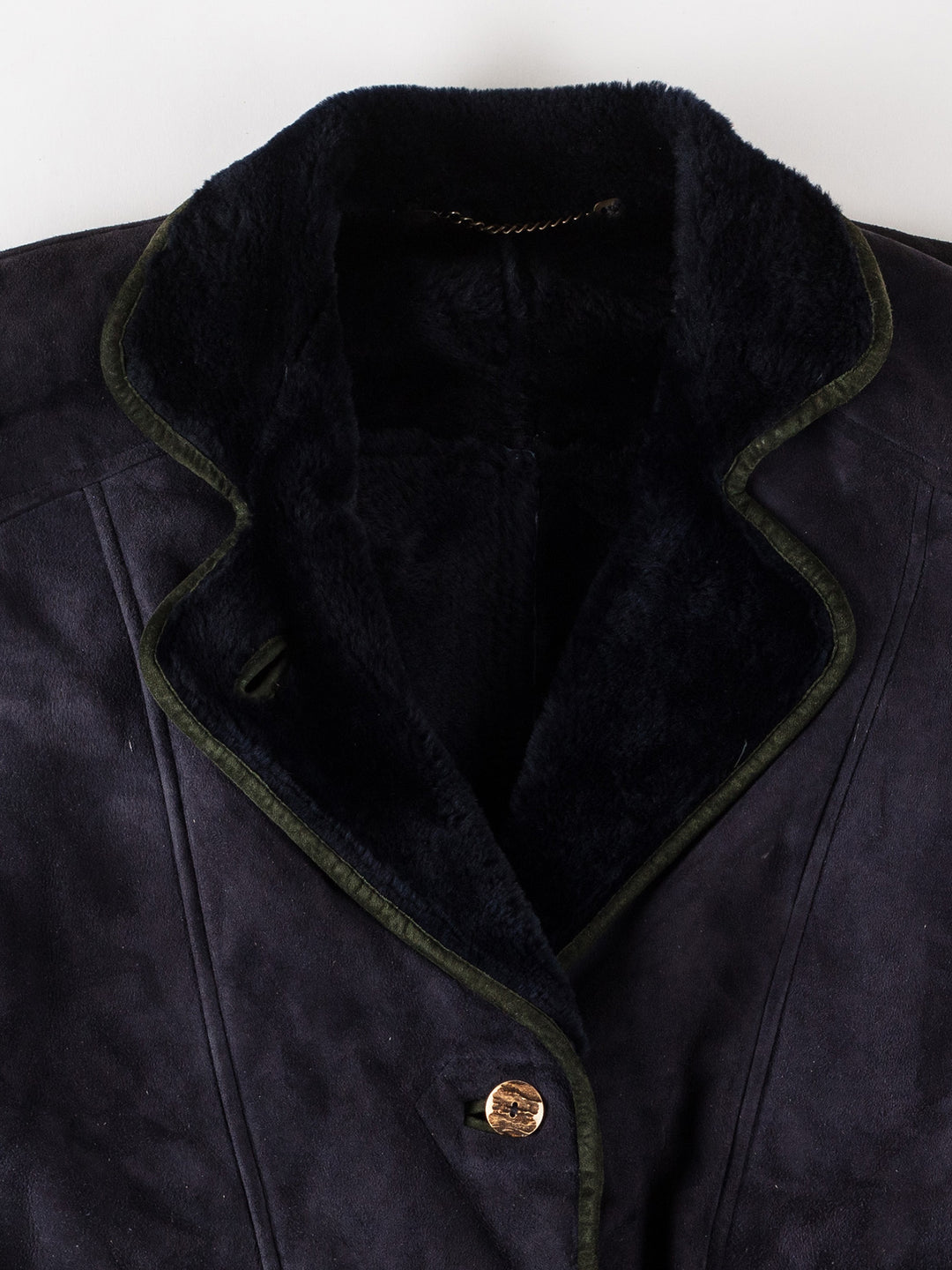 Vintage 80's Women Sheepskin Coat in BlueMN591