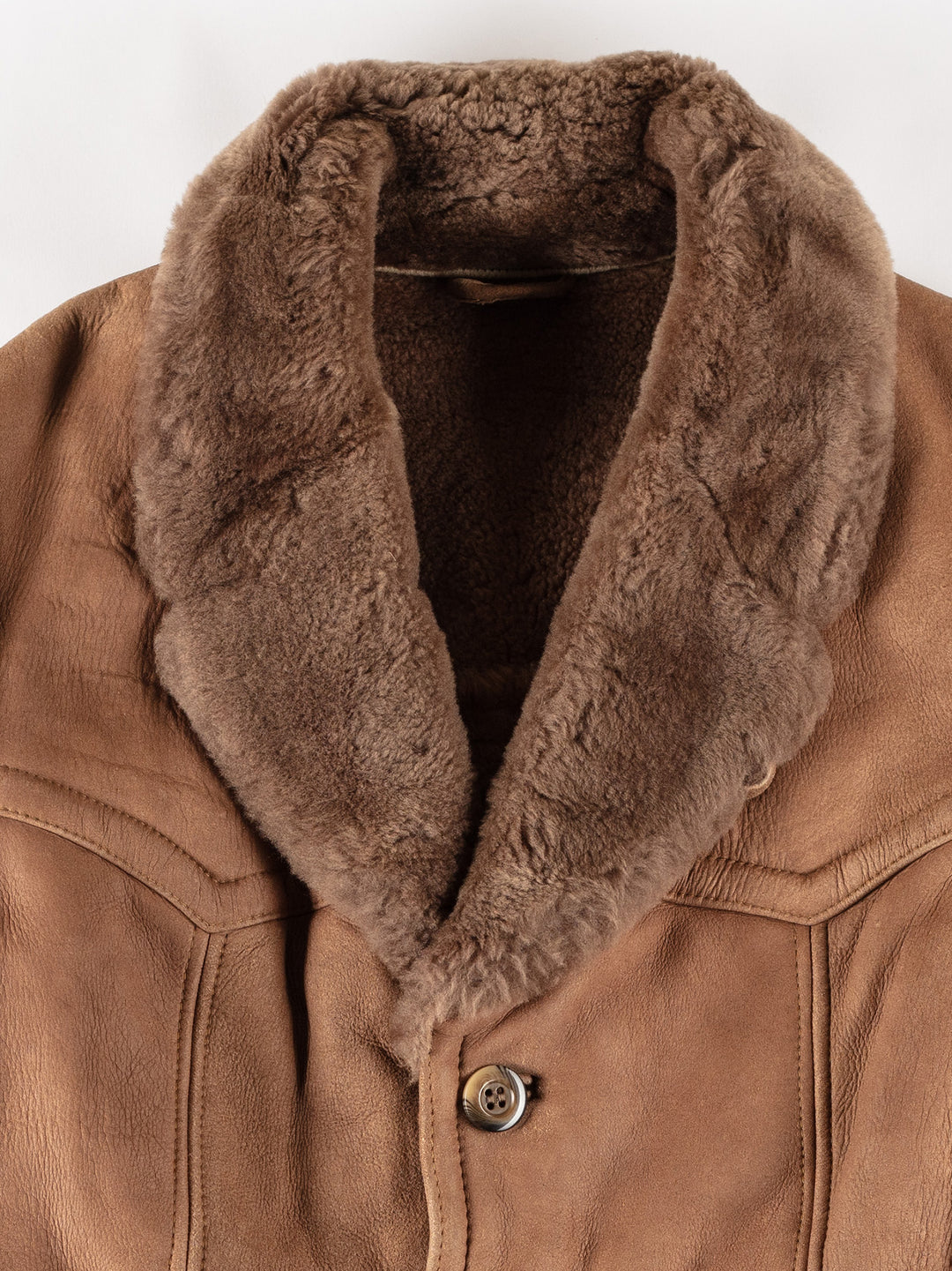 Vintage 70's Men Sheepskin Coat in BrownVN678