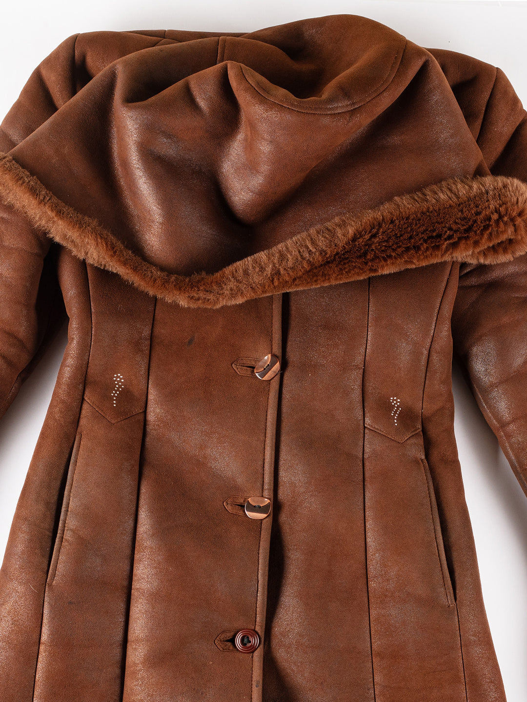 Vintage 70's Women Sheepskin Coat in BrownMN294