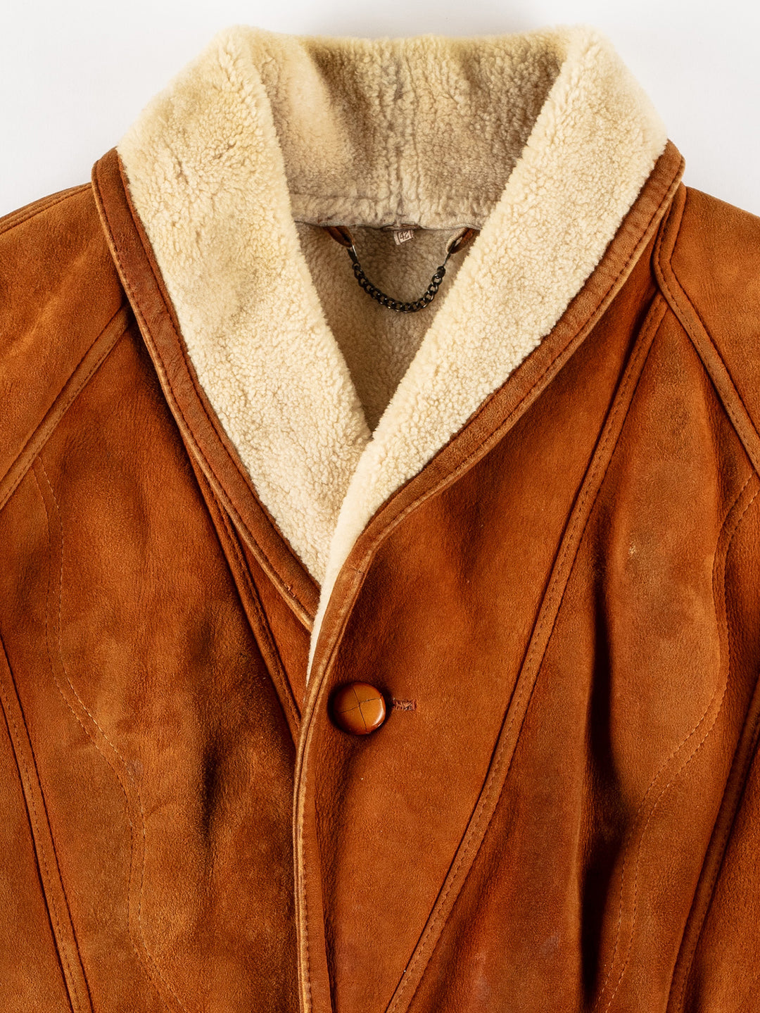 Vintage 80's Men Sheepskin Coat in BrownVN706