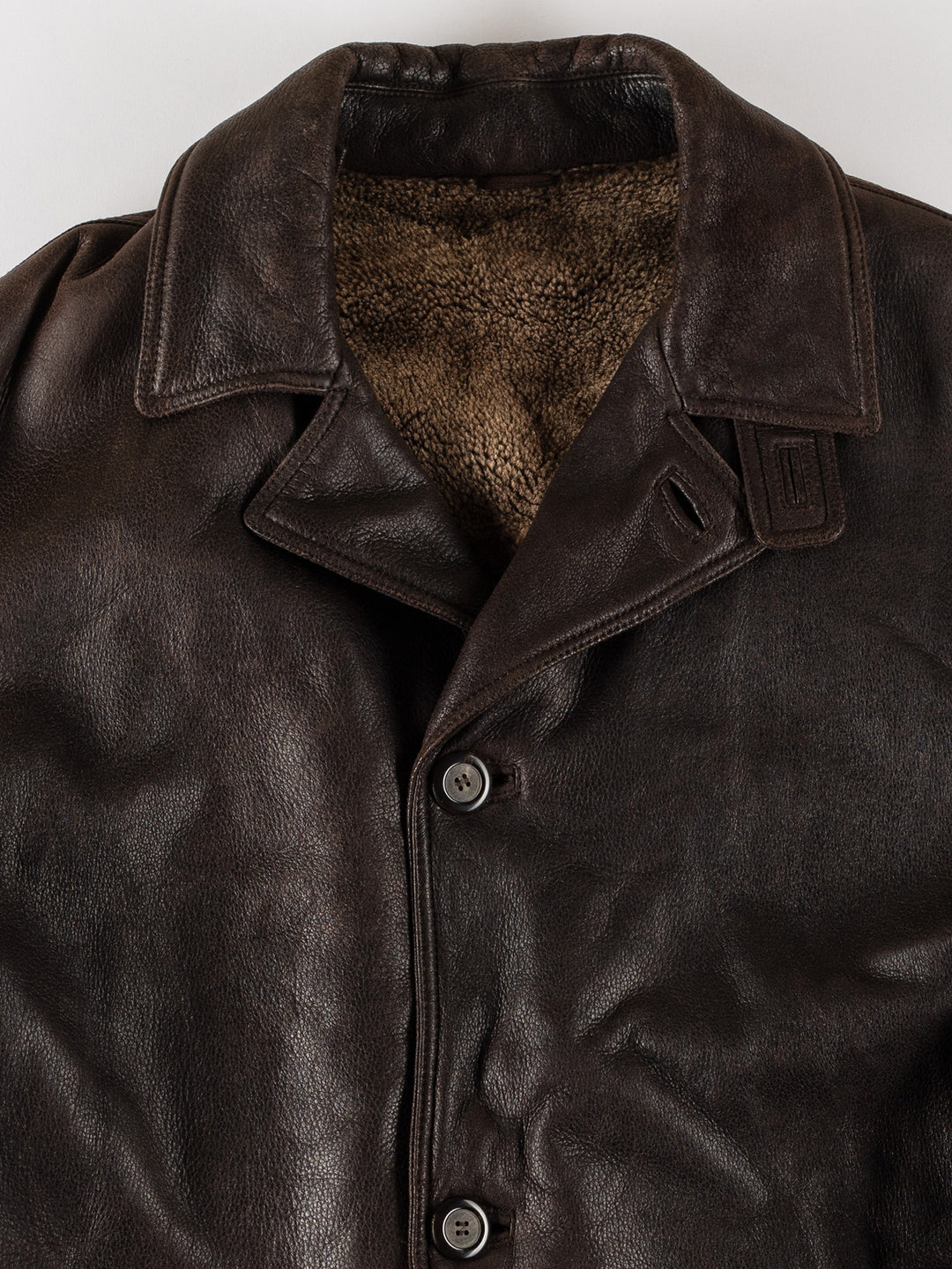 Vintage 80's Men Sheepskin Coat in BrownVN557