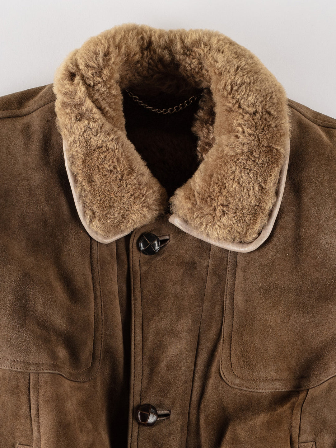Vintage 70's Men Sheepskin Coat in BrownVN544