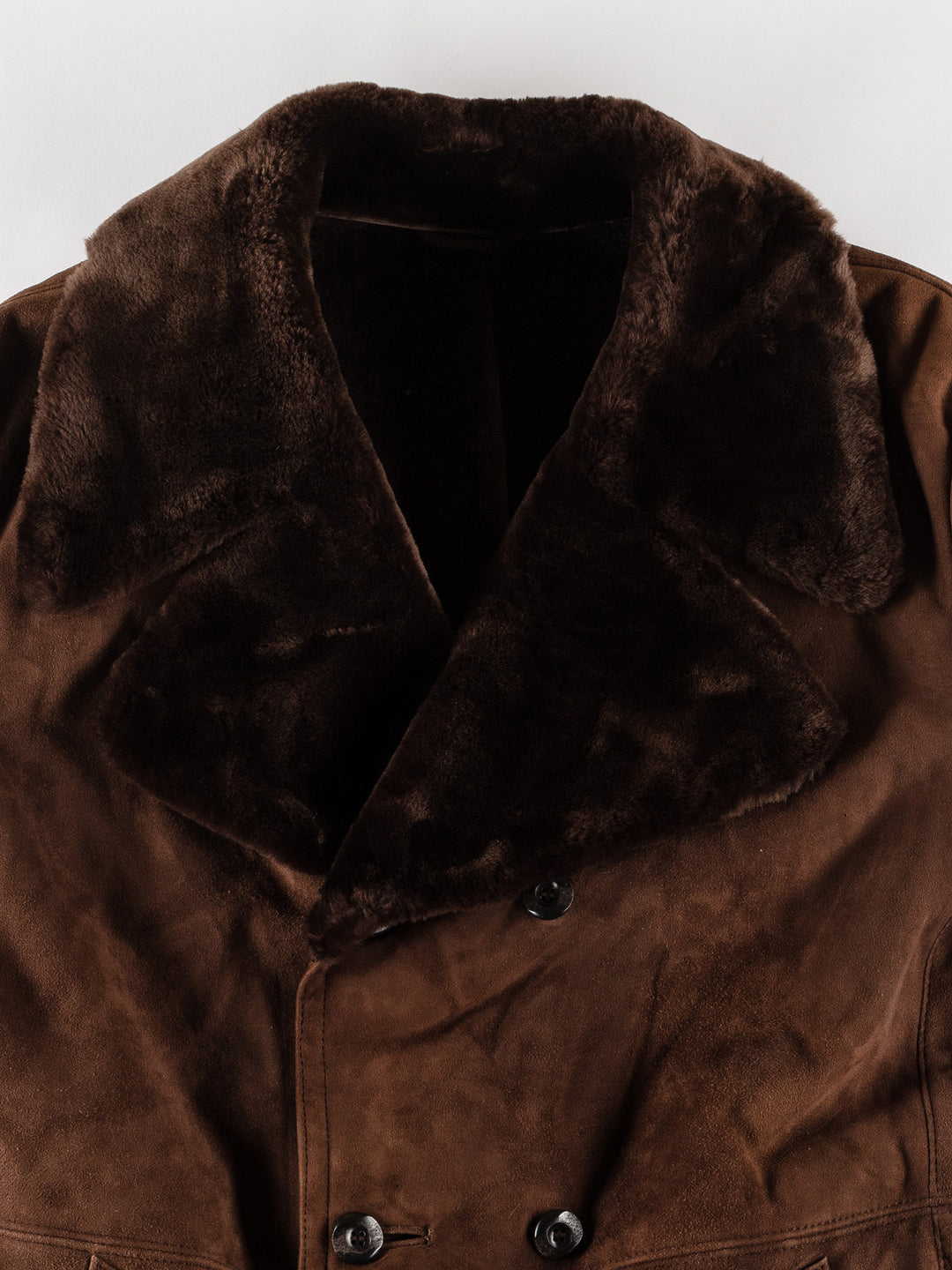 Vintage 80's Men Sheepskin Coat in BrownVN636