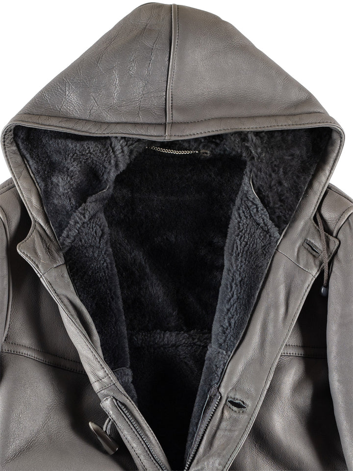 Vintage 80's Men Sheepskin Coat in GrayVN789