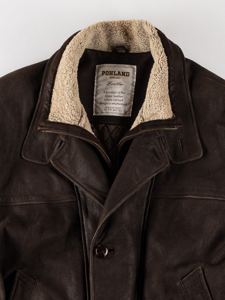 Vintage 80's Men Suede Coat in BrownVN554