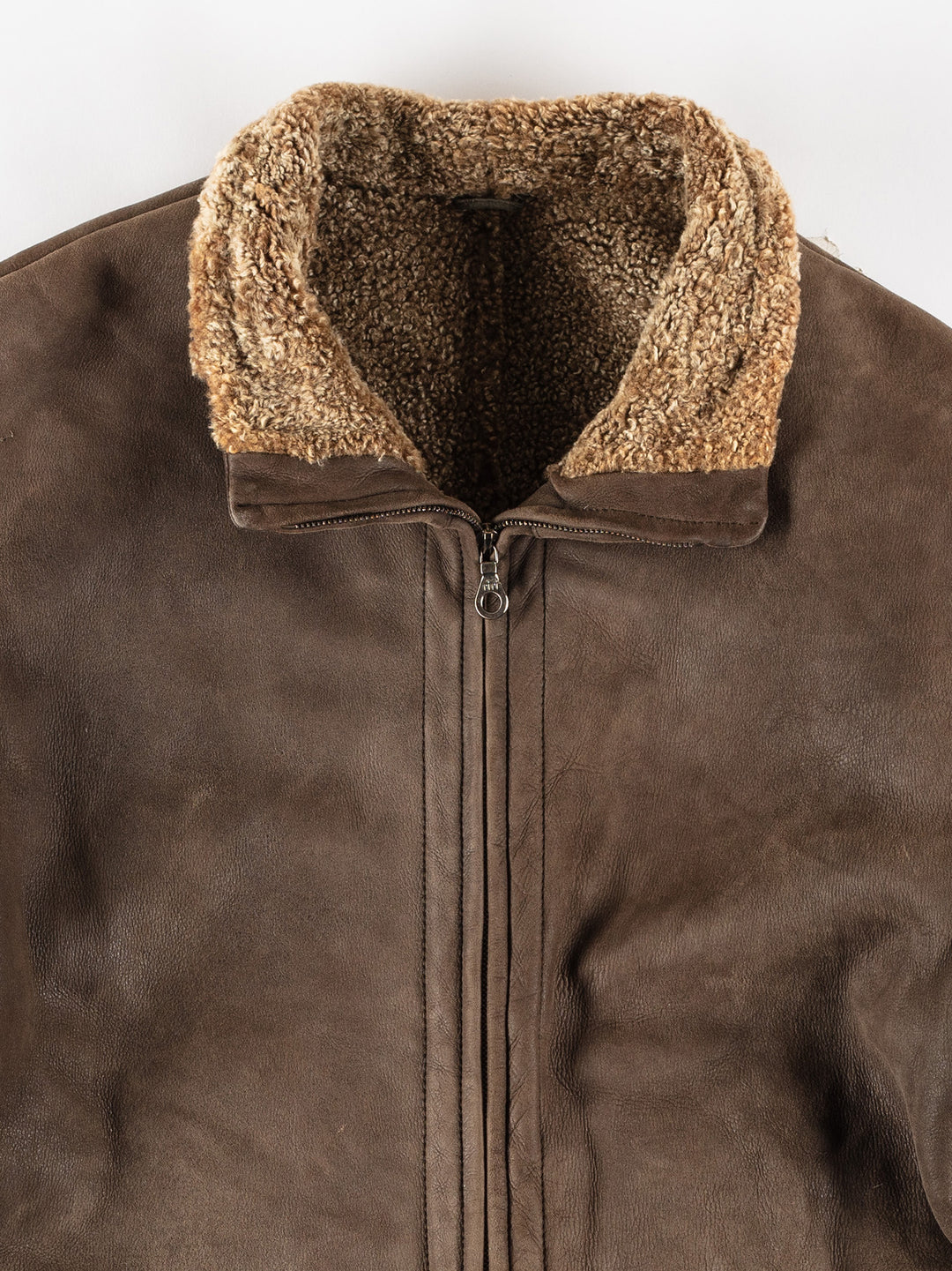Vintage 80's Men Sheepskin Coat in BrownVN663