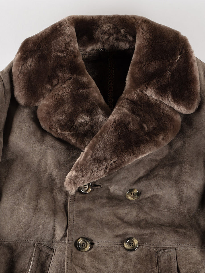 Vintage 70's Men Sheepskin Coat in GrayVN559
