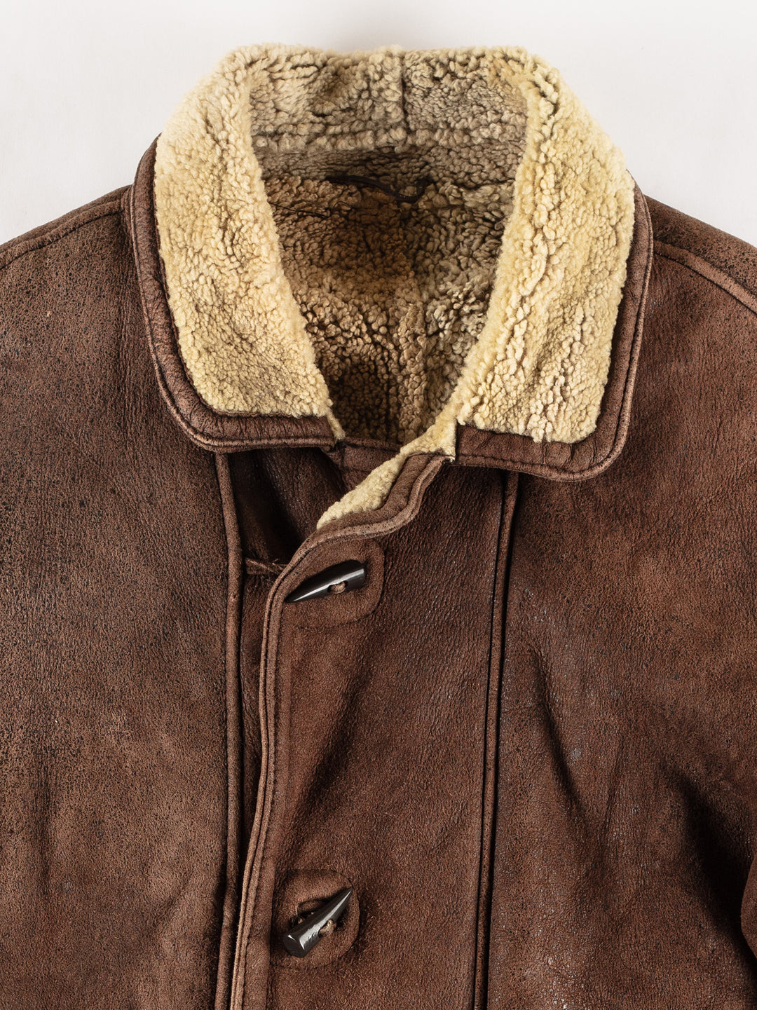 Vintage 80's Men Sheepskin Coat in BrownVN471