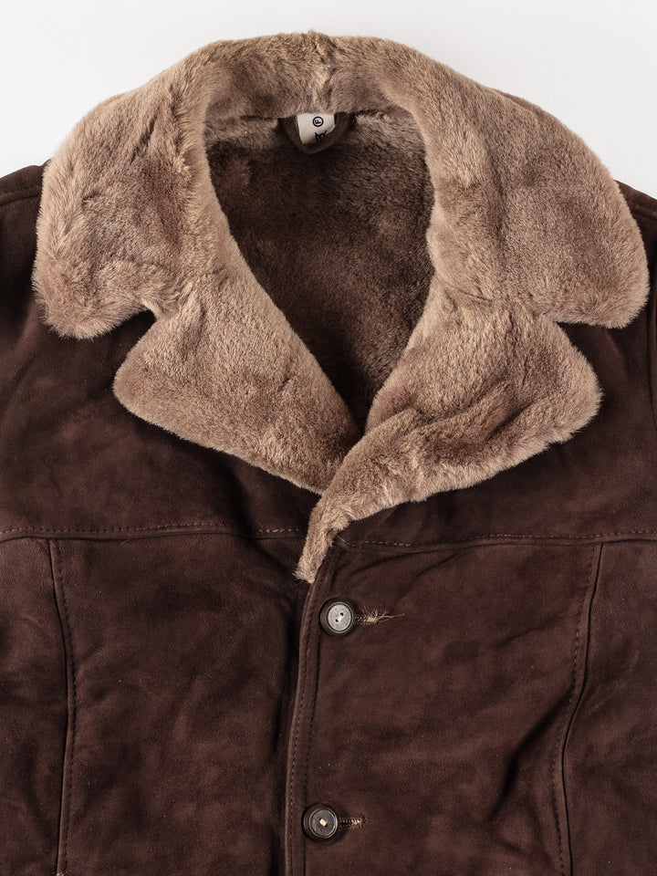Vintage 70's Men Sheepskin Coat in BrownVN293