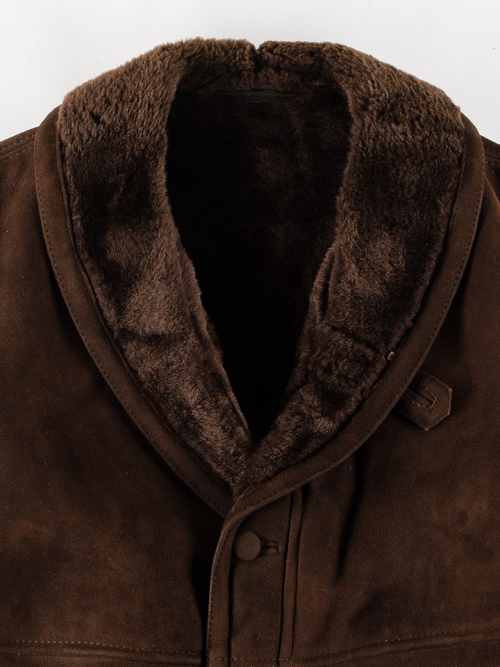Vintage 70's Men Sheepskin Coat in BrownVN771