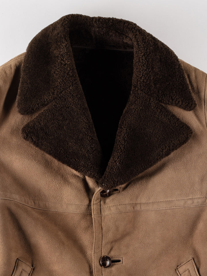 Vintage 70's Men Sheepskin Coat in BrownVN553
