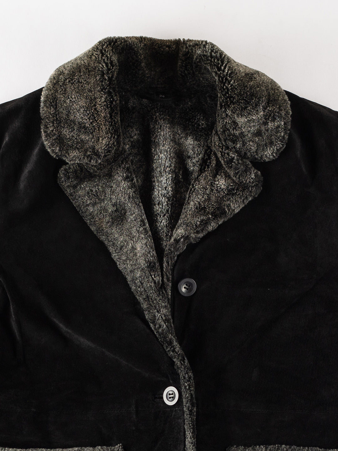 Vintage 80's Women Faux Sheepskin Coat in BlackMN350