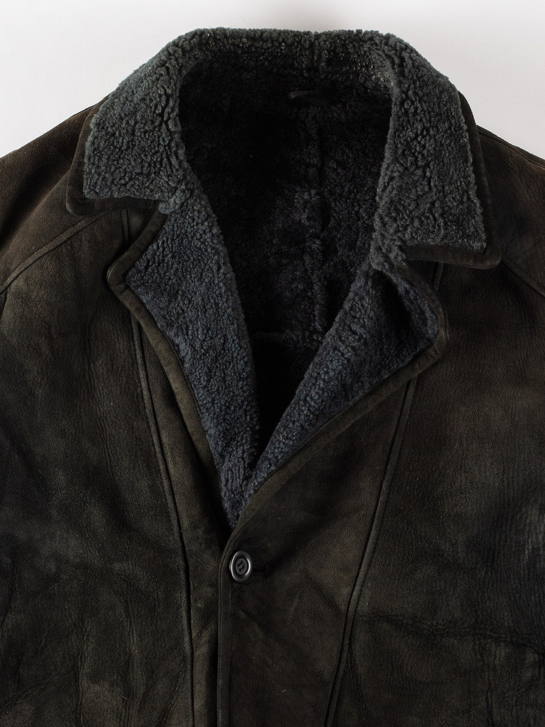Vintage 80's Men Sheepskin Coat in BlackVN431