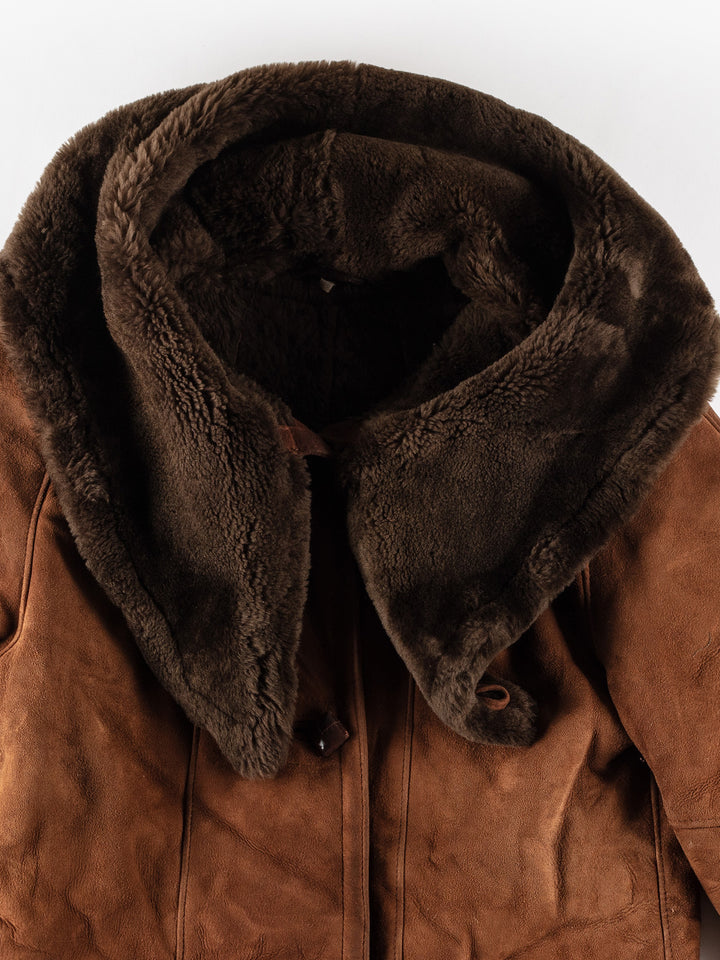 Vintage 70's Women Sheepskin Coat in BrownMN469