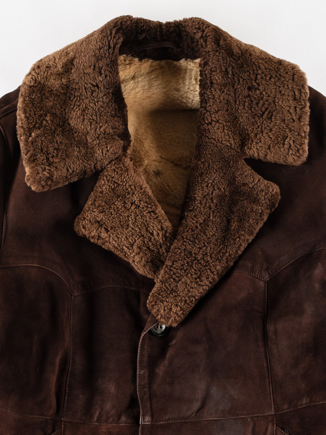 Vintage 70's Men Sheepskin Coat in Brown