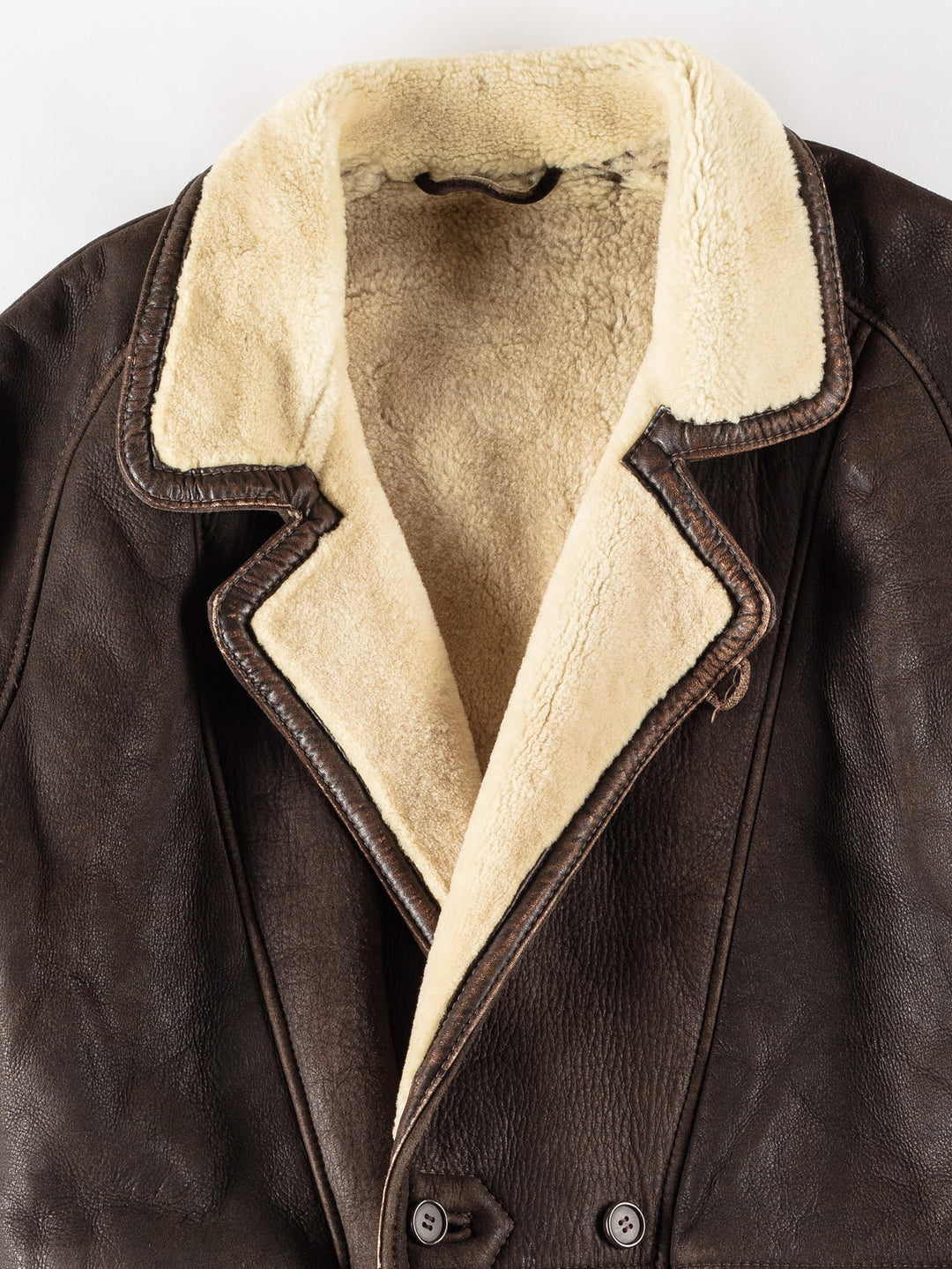 Vintage 80's Men Sheepskin Coat in BrownVN651