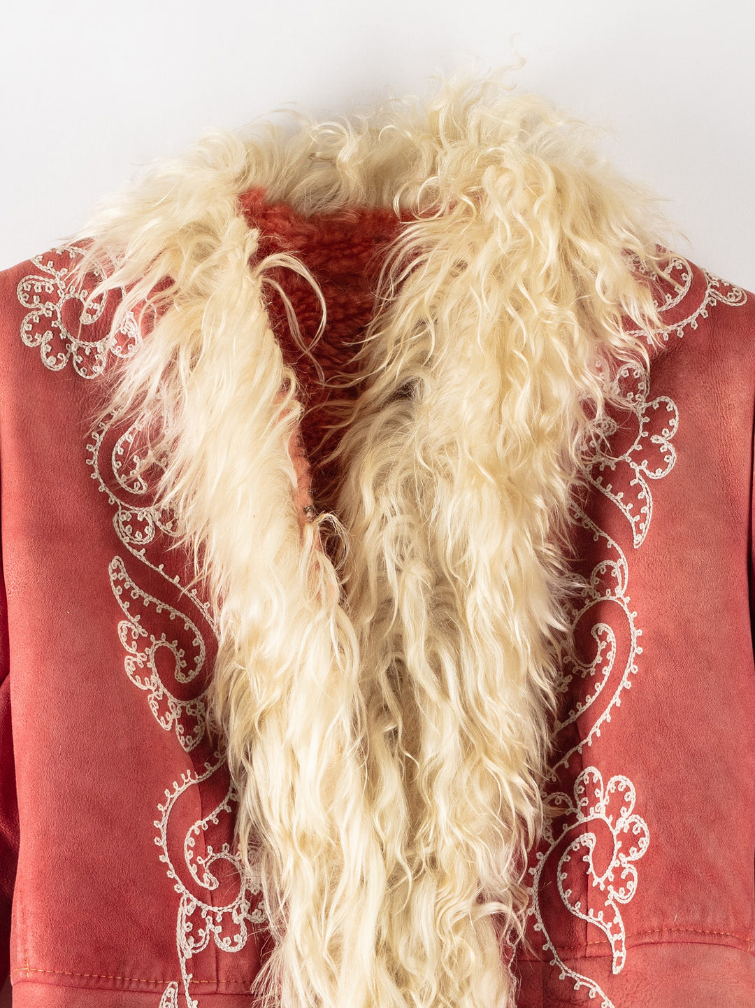 Vintage 70's Women Sheepskin Coat in RedMN587