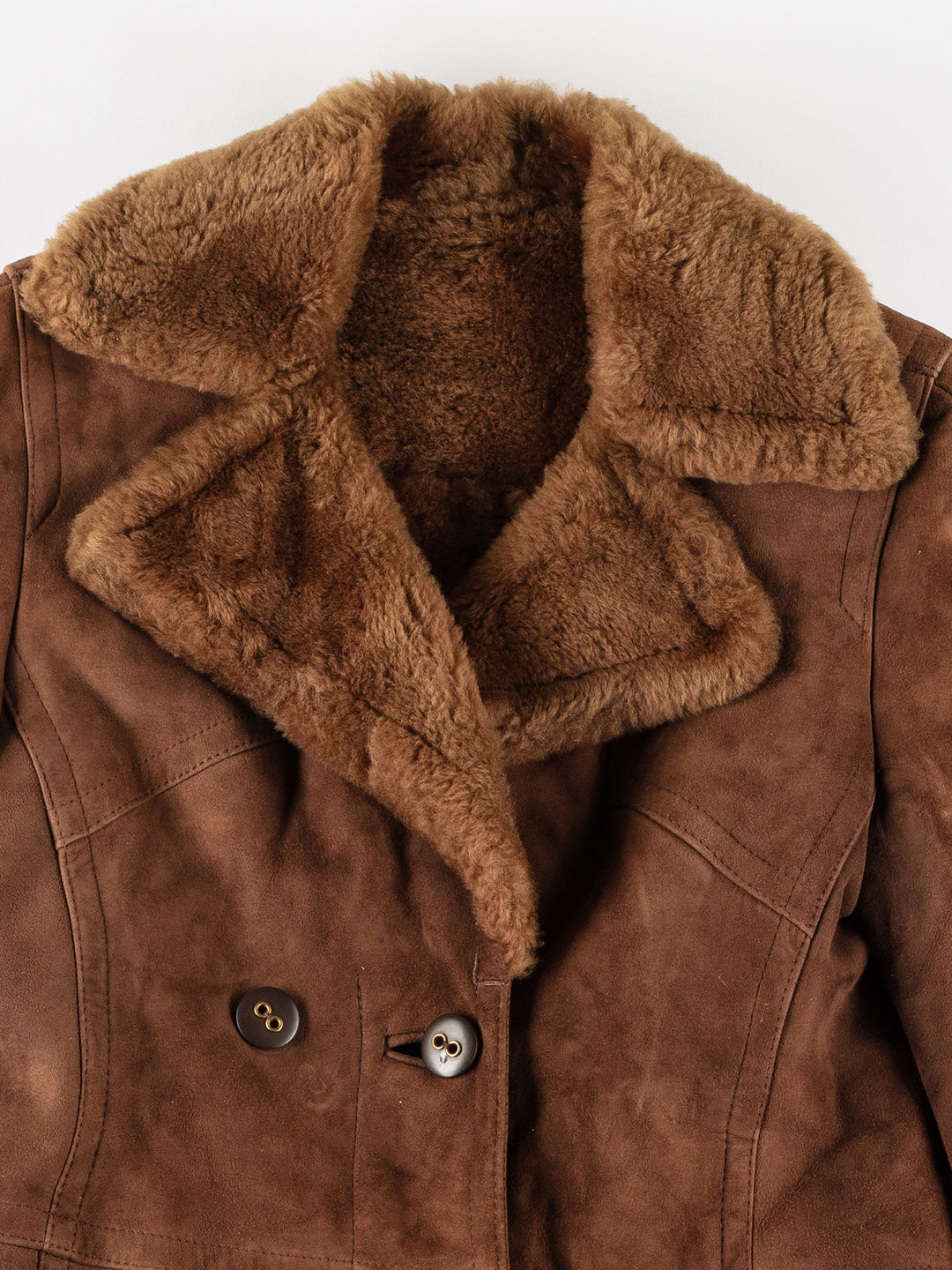 Vintage 70's Women Sheepskin Coat in BrownMN647
