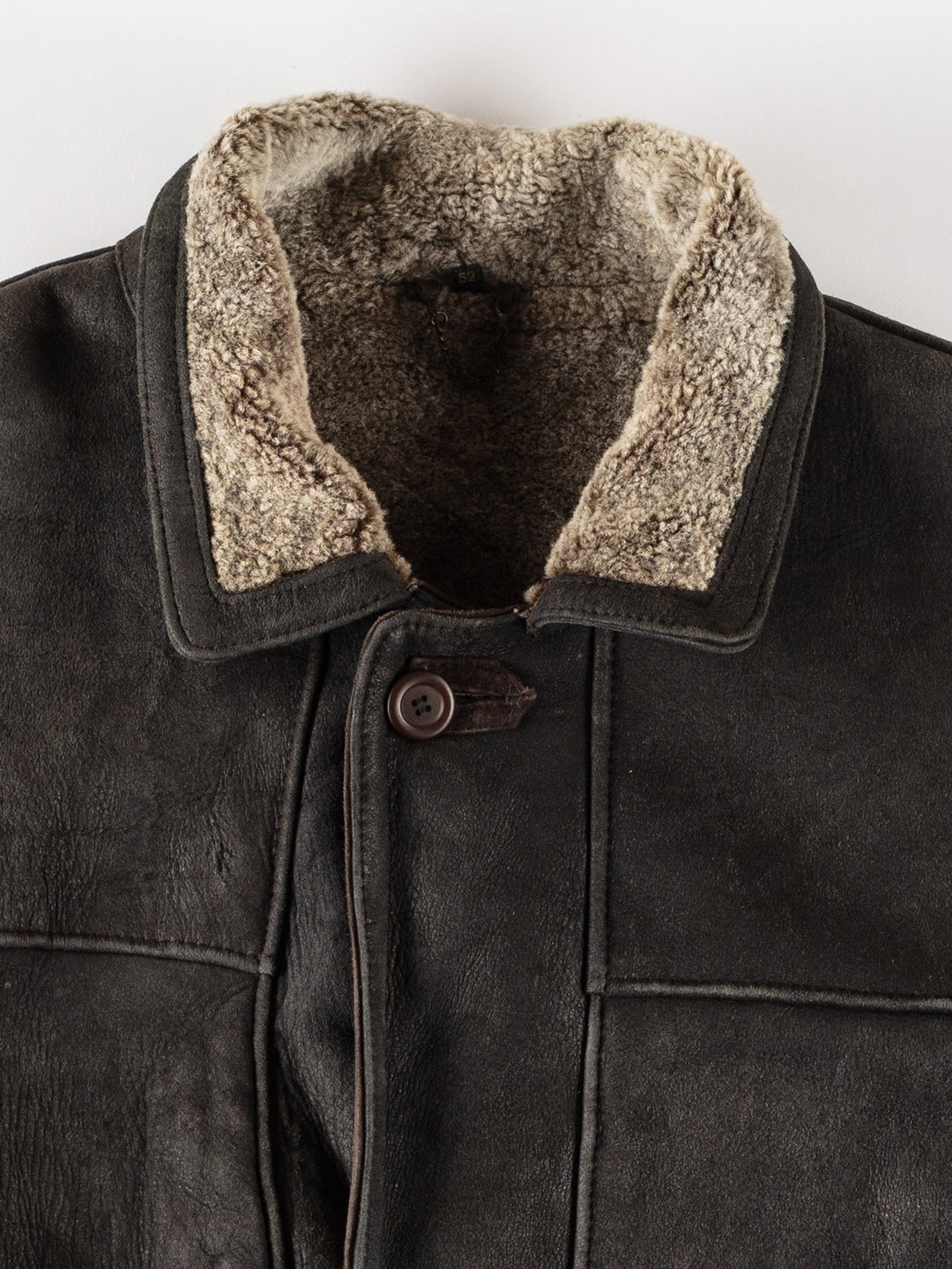 Vintage 80's Men Sheepskin Coat in BlackVN416