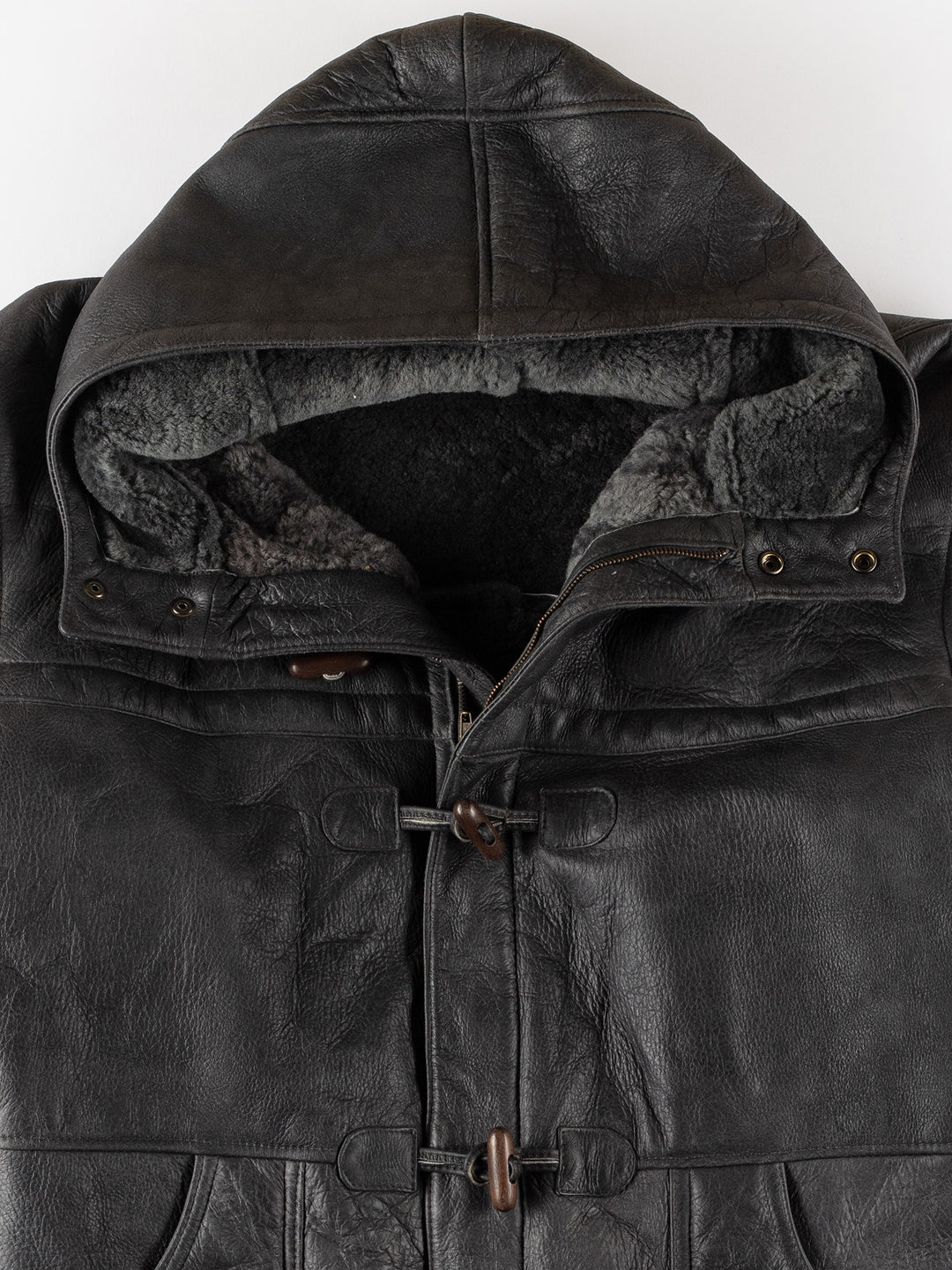 Vintage 80's Men Sheepskin Coat in BlackVN561