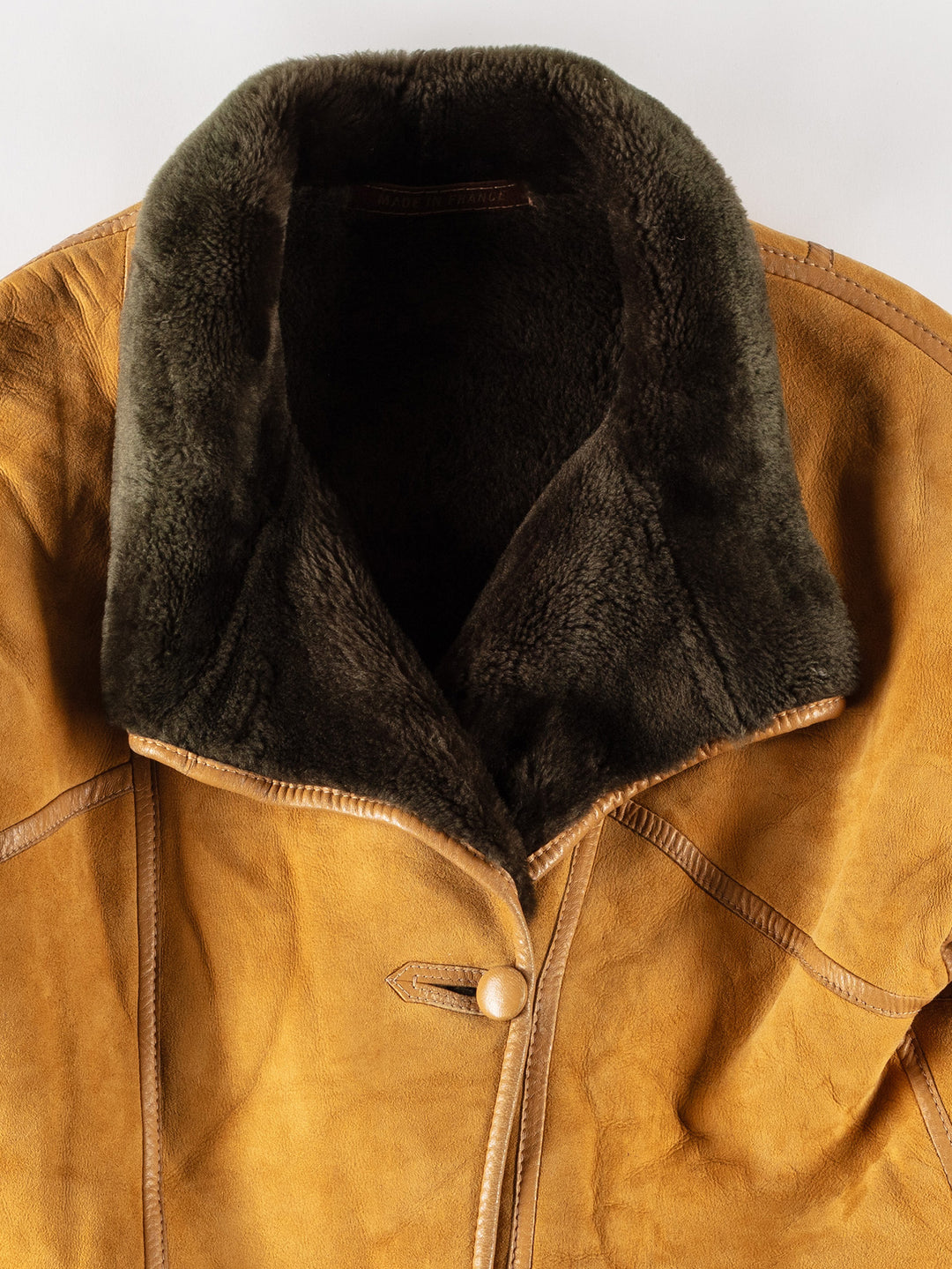 Vintage 70's Women Sheepskin Coat in YellowMN705