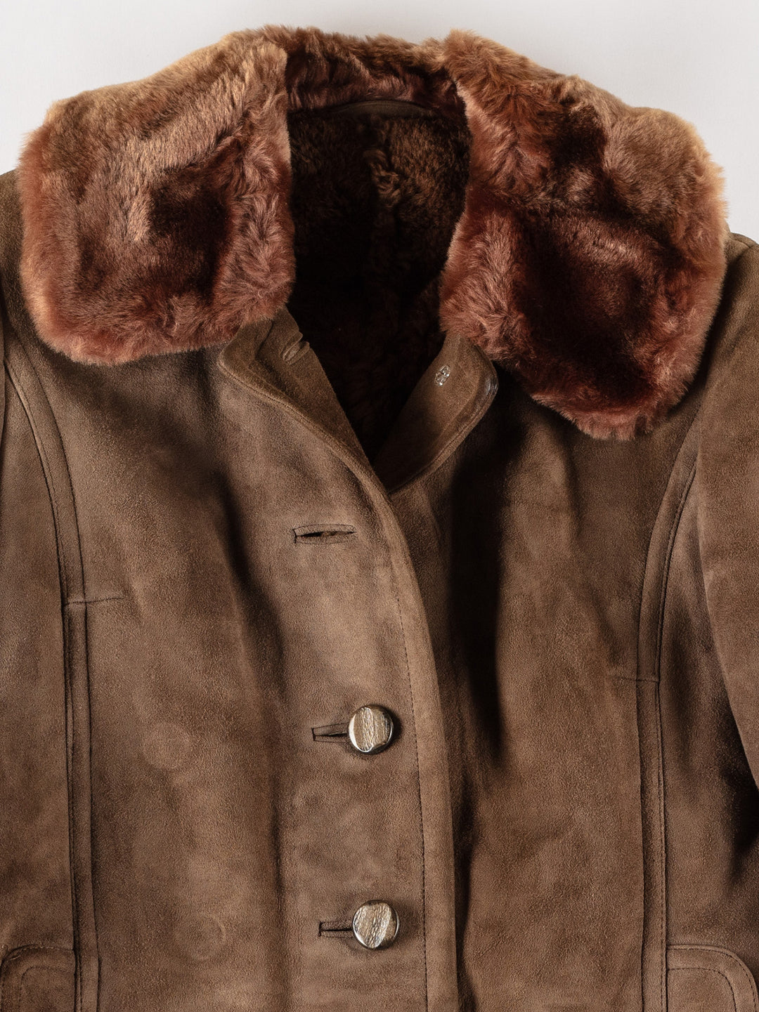 Vintage 70's Women Sheepskin Coat in BrownMN736