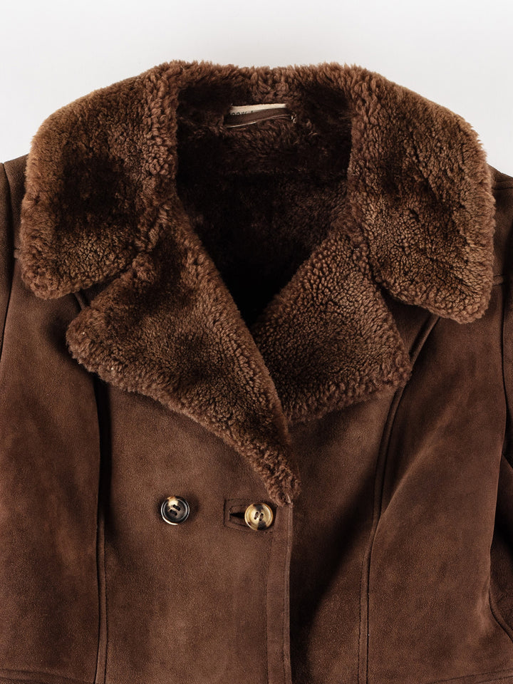 Vintage 70's Women Sheepskin Coat in BrownMN450