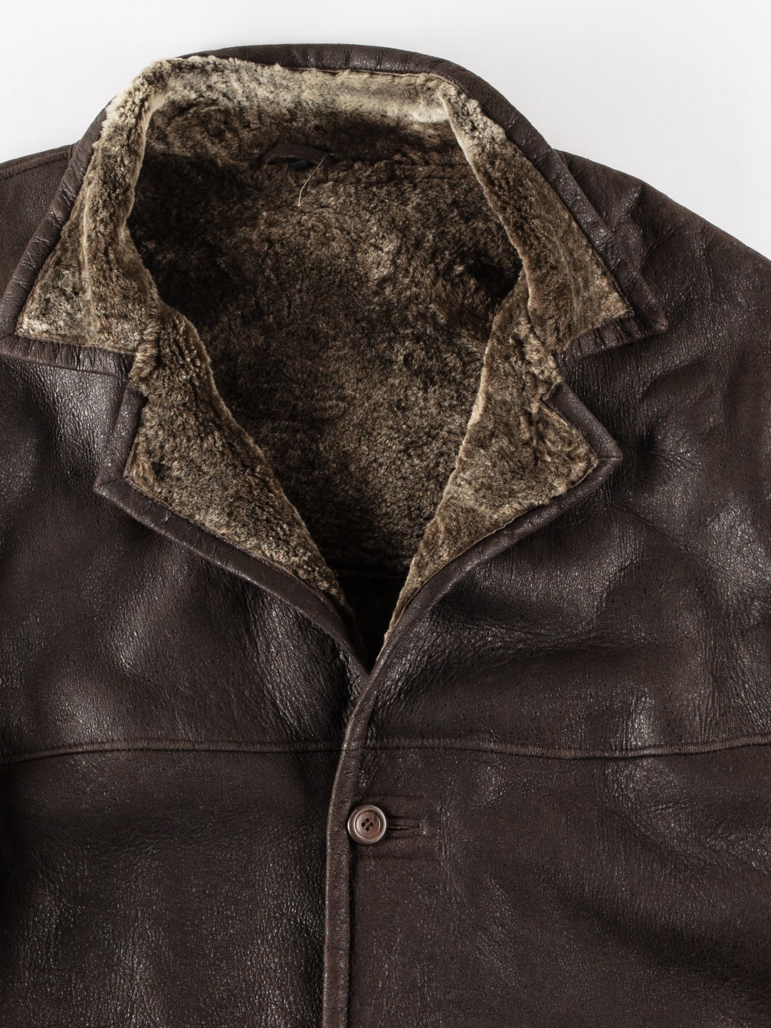 Vintage 80's Men Sheepskin Coat in BrownVN181
