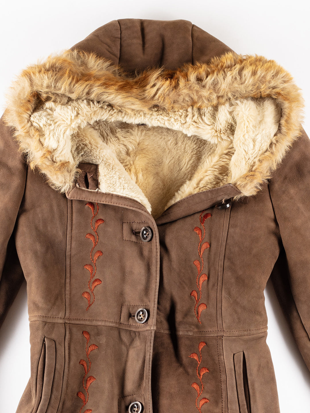 Vintage 70's Women Sheepskin Coat in BrownMN333