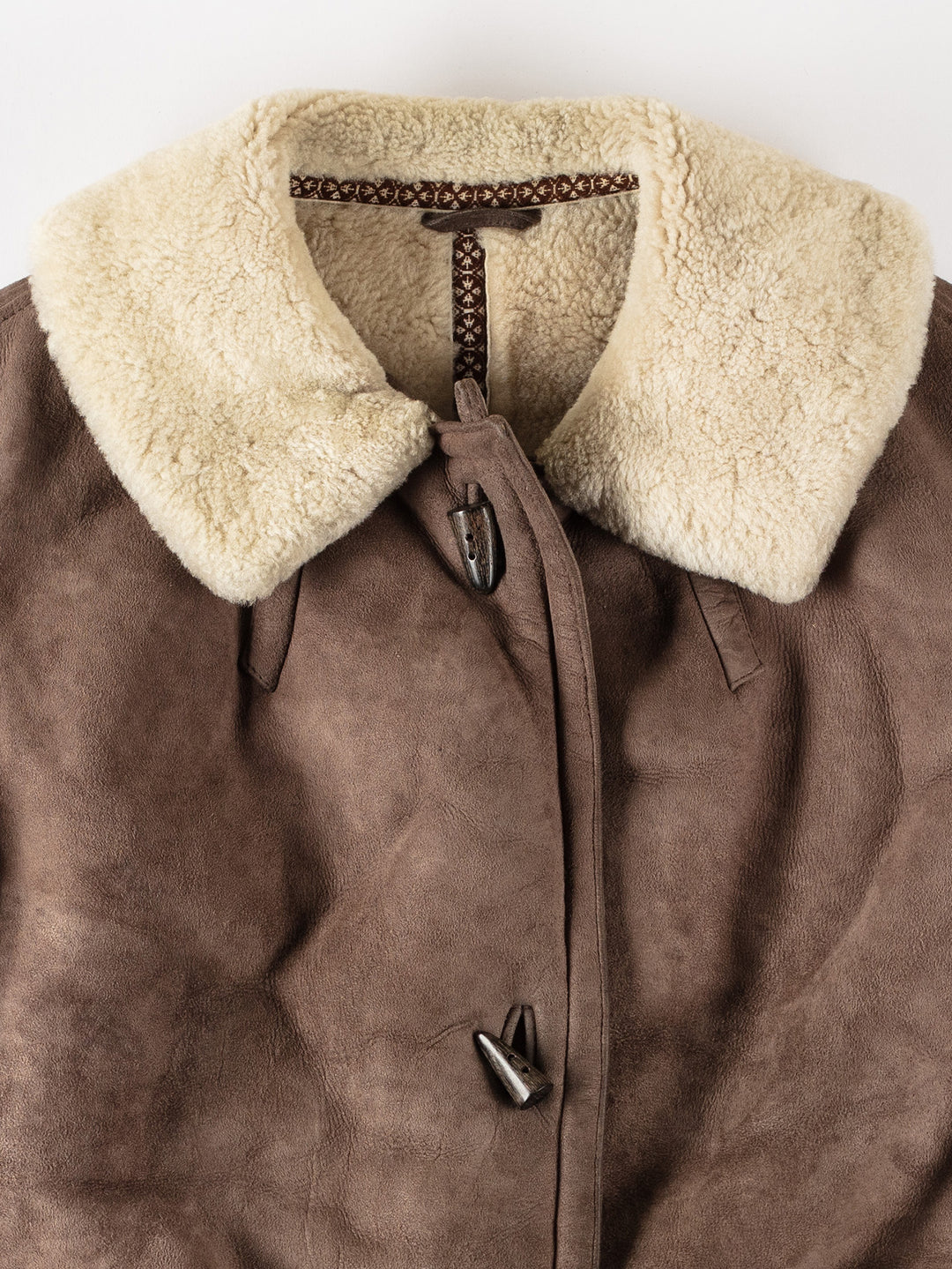 Vintage 90's Women Sheepskin Coat in BrownMN581