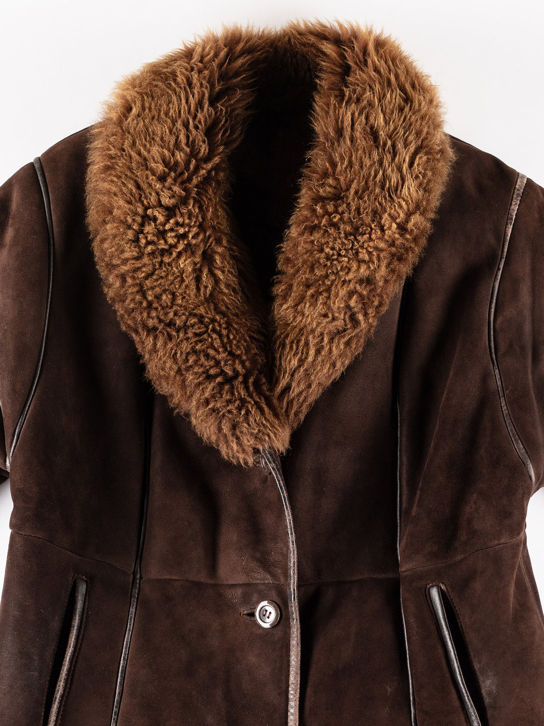 Vintage 70's Women Sheepskin Coat in BrownMN329