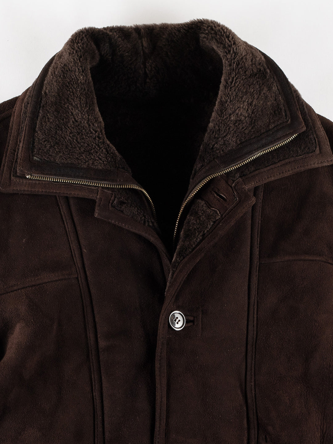 Vintage 80's Men Sheepskin Coat in BrownVN779