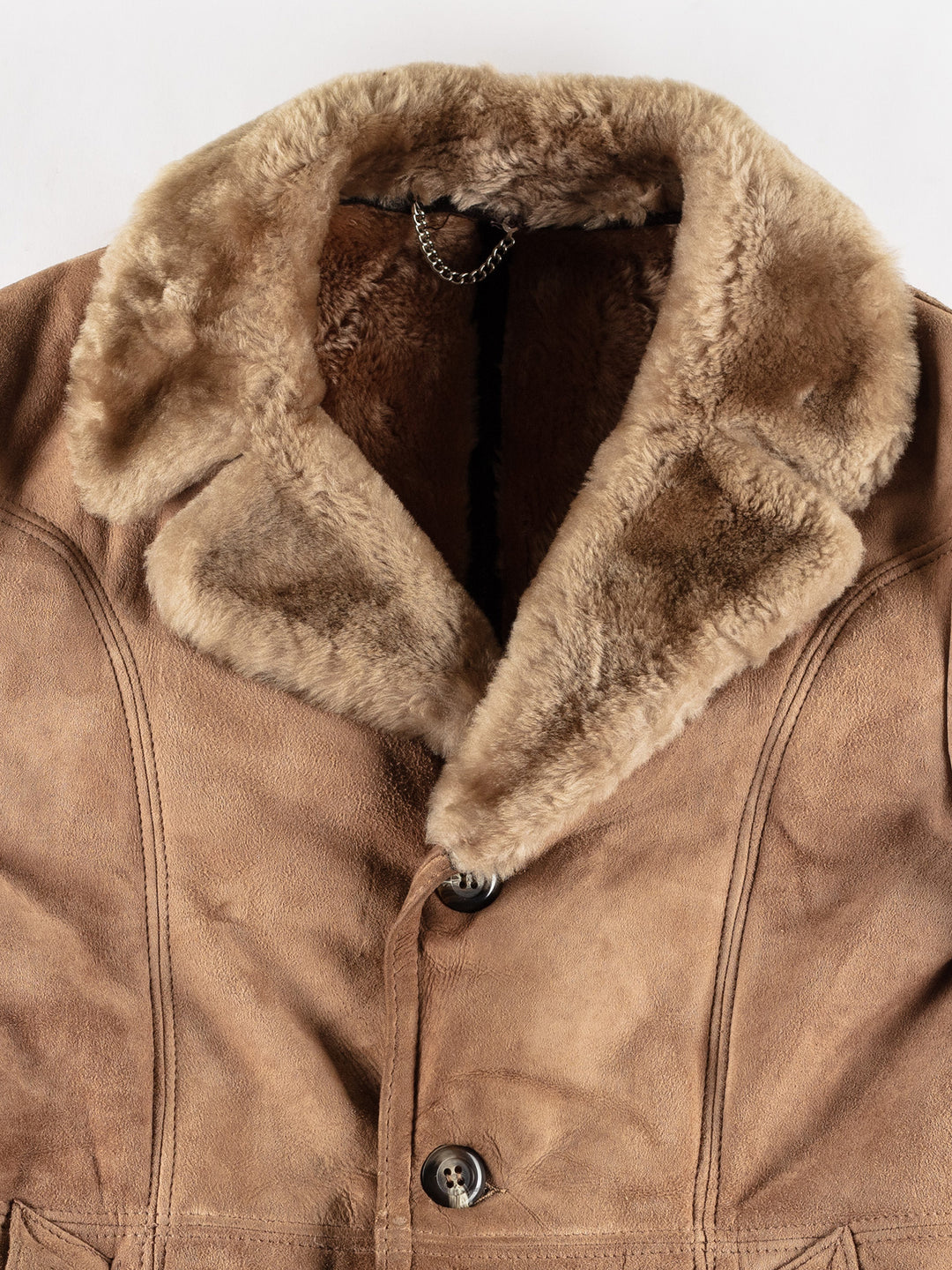 Vintage 70's Men Sheepskin Coat in BeigeVN464