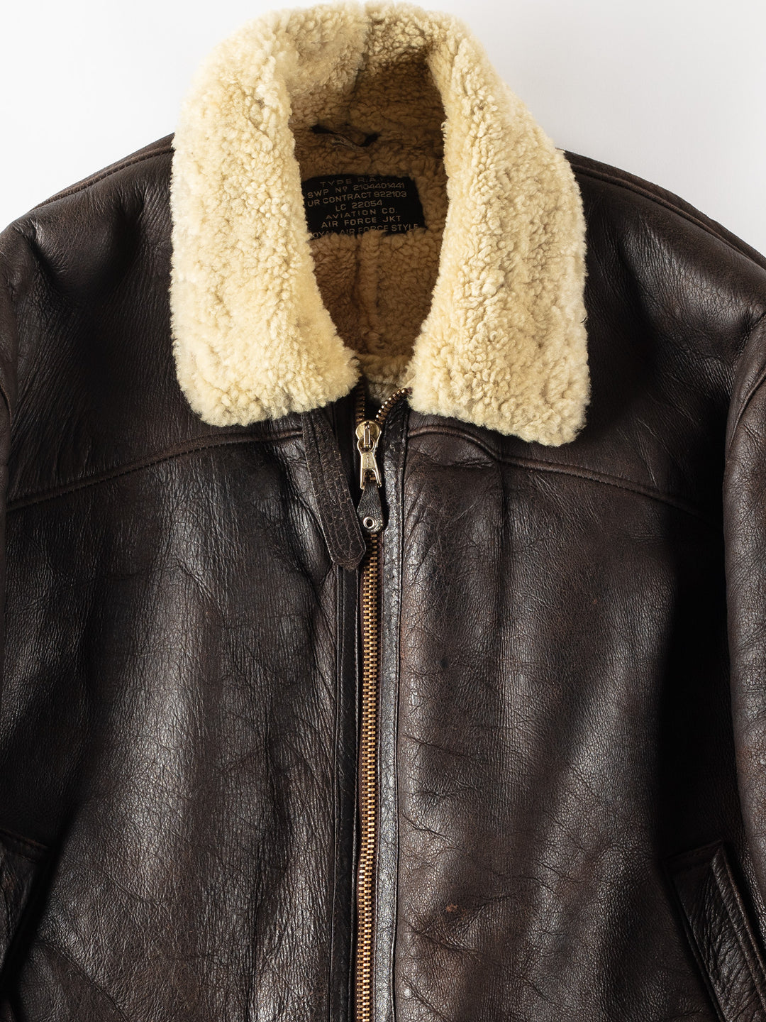 Vintage 80's Men Sheepskin Shearling Jacket in Brown