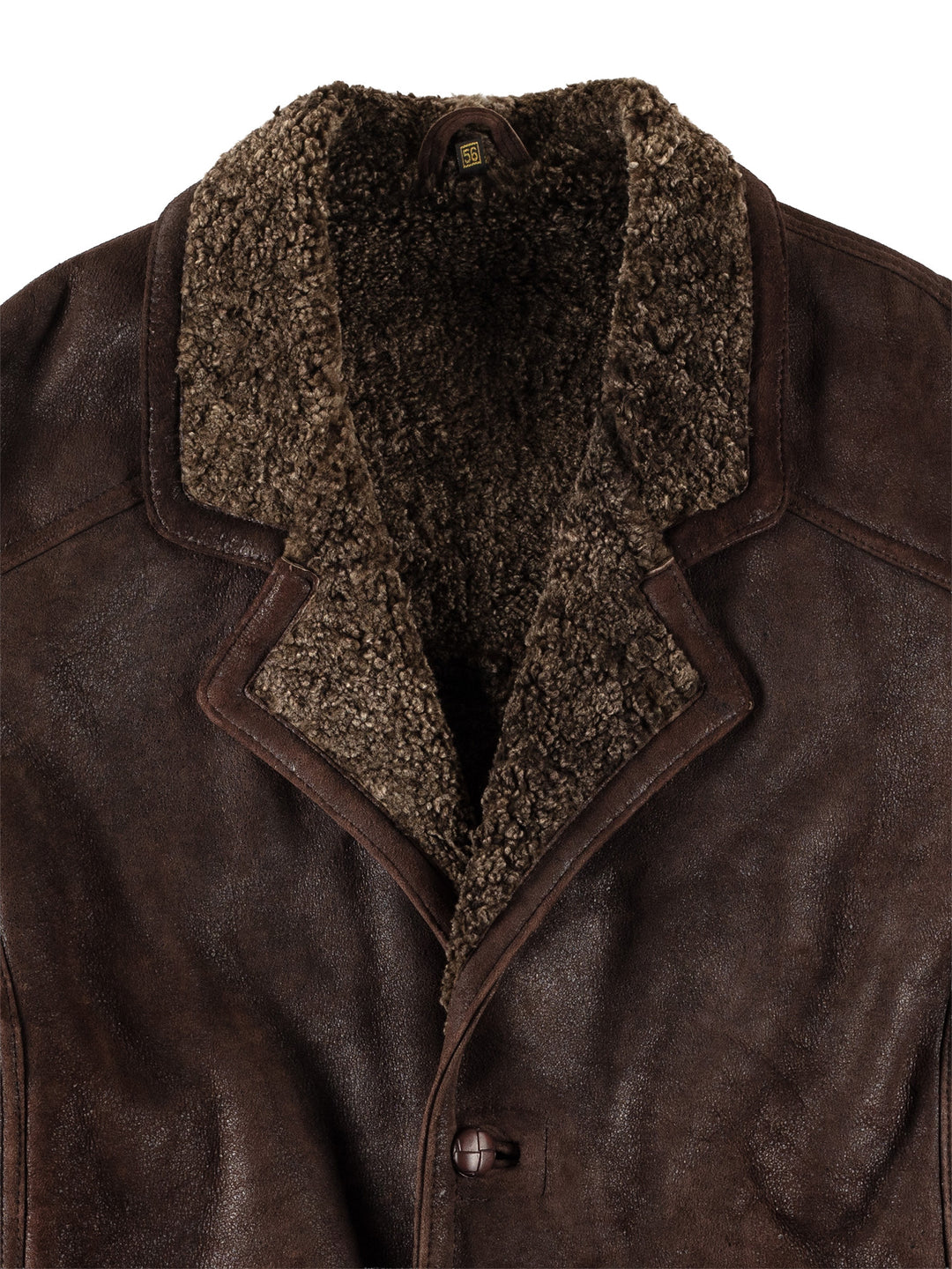 Vintage 80's Men Sheepskin Coat in BrownVN564