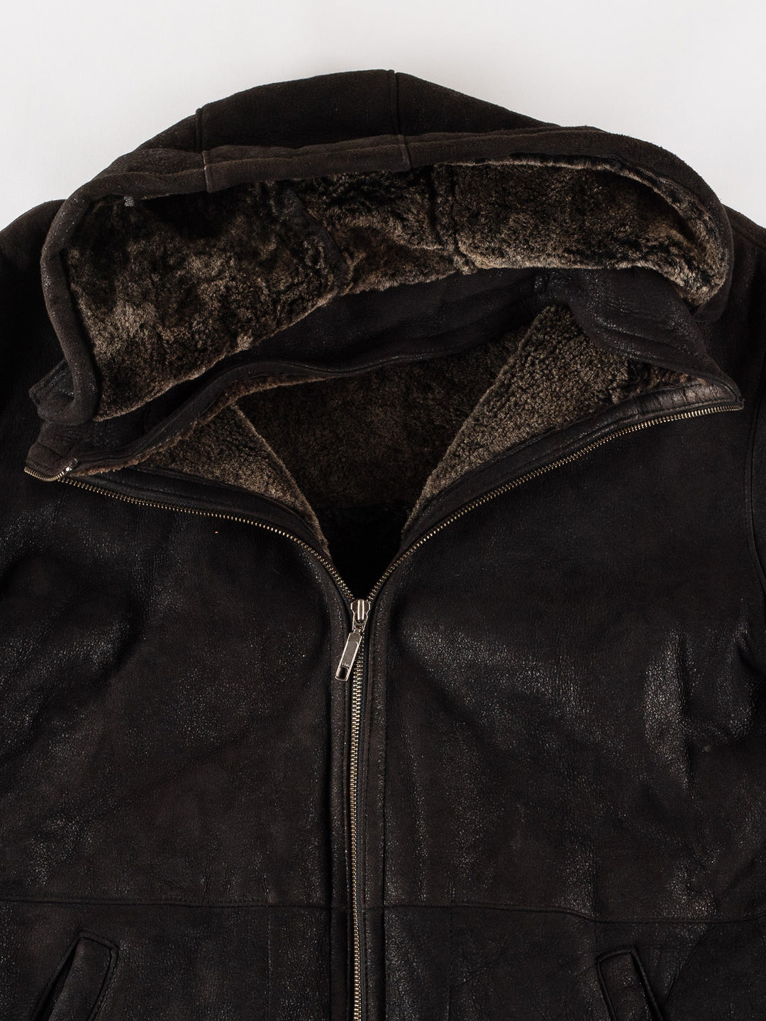 Vintage 80's Men Sheepskin Jacket in BlackVN613