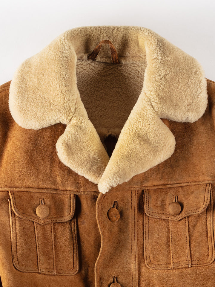 Vintage 70's Men Sheepskin Coat in BrownVN406