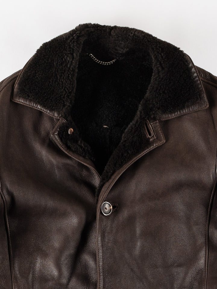 Vintage 70's Men Sheepskin Coat in BrownVN655